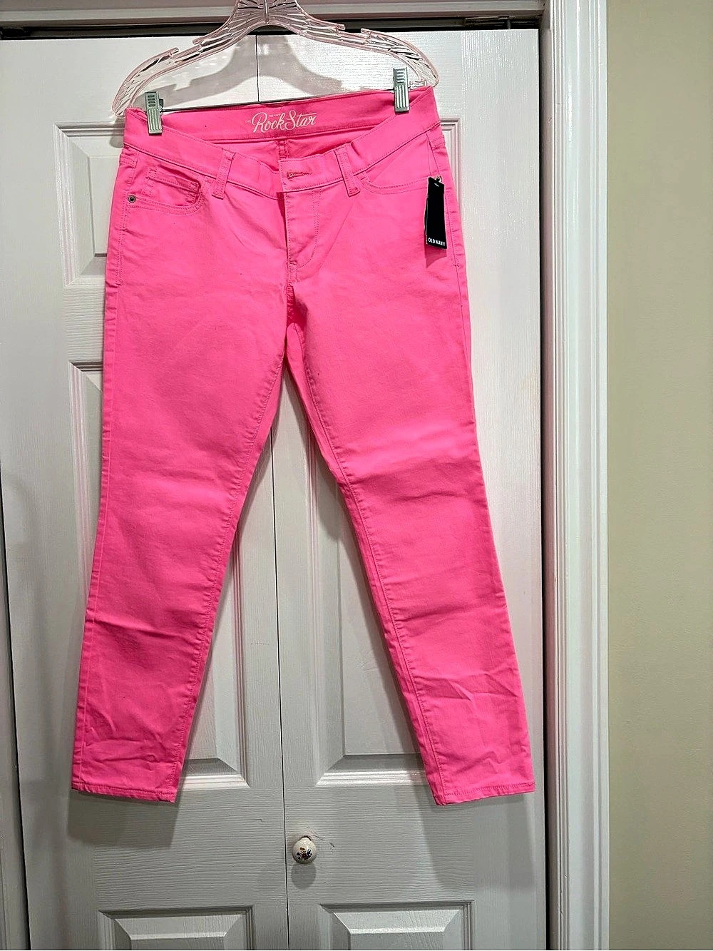 Old Navy RockStar Straight Leg Jeans in Pink NWT